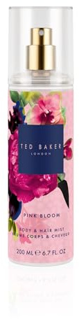 Ted Baker Fusion Pink Bloom Hair & Body Mist, Fruity Floral, 200ml | Lightweight Fruity floral scent with berries. Fragrance mist for both hair and skin with pro vitamin B5 with a vegan formula