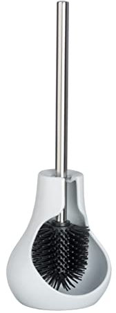 WENKO Keramik WC-Garnitur Drop Neo Weiß Keramik - WC-Bürstenhalter, Keramik, 14 x 40 x 13.5 cm, Weiß, 40 x 13.5 x 14 cm