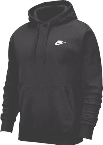Nike Sportswear Club Fleece, Felpa con Cappuccio Unisex-Adulto, Nero (Black/Black/White), S