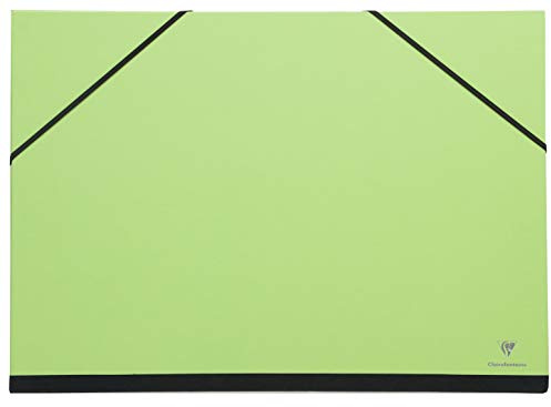 Clairefontaine 144604C Zeichenmappe Maya mit Gummizugverschluß, praktisch und robust, 26 x 33cm, 1 Stück, grün