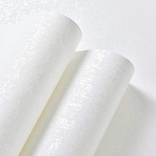 QSCTYG Self Adhesive Wallpaper Cream White Textured Solid Color Plain Wallpaper feature Modern wall paper Bedroom living room background 10M Roll 86 (Color : WP666 Cream White, Dimensions : 10mx53cm)