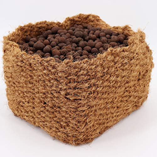 Aquagart 9 x Kokos planteringskorg 25 cm x 25 cm x 20 cm för dammväxter I dammkorg – lämplig för vattenurar och båge I för ett naturligt trädgårdsdamm utan plast I vattenväxtkorg