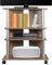 Bakaji Mobile TV in Legno MDF con 3 Ripiani Porta Console Videogiochi DVD e 4 Ruote Mobiletto Carrello Porta Televisore Design Moderno Dimensione 60 x 45 x 80,5 cm braccio supporto braccetto (Brown)