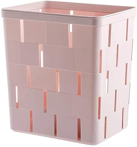 YMXWFC Trash Can Bottom Hollow withdrawable Garbage Can Kitchen Household Living Room Pressure Ring Waste Paper Basket Material PP