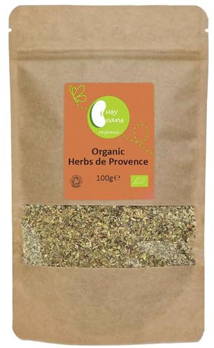 Organic Herbes de Provence | Blend of Basil, Marjoram, Oregano, Rosemary, Savory, Thyme | Certified Organic | by Busy Beans Organic (100g)