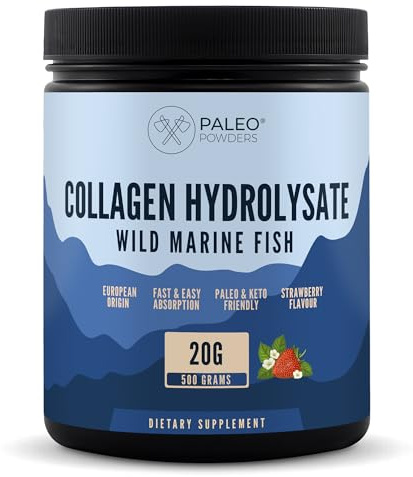 Kollagen Hydrolysat Pulver - Wild gefangener Kabeljau aus Europa - Erdbeere - 500 Gramm