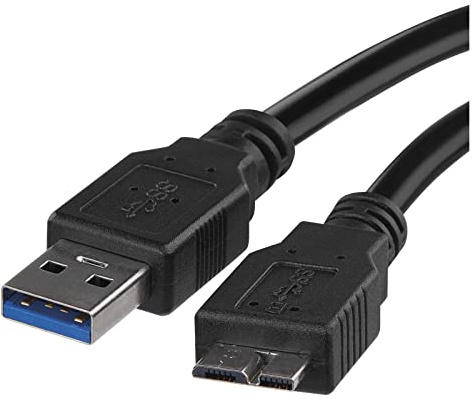 EMOS Câble de disque dur 3.0 Micro USB vers USB, 5 Gbit/s, câble USB HDD, câble de données, câble de charge, USB Micro B mâle vers A mâle, 1 m, noir