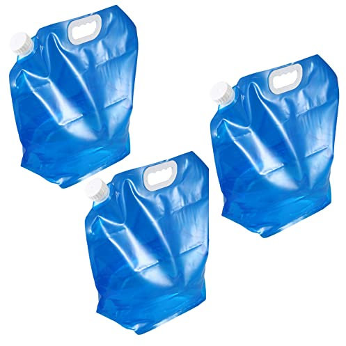 Oikabio 3 x faltbare Wasserkanne, 10 Liter, blau