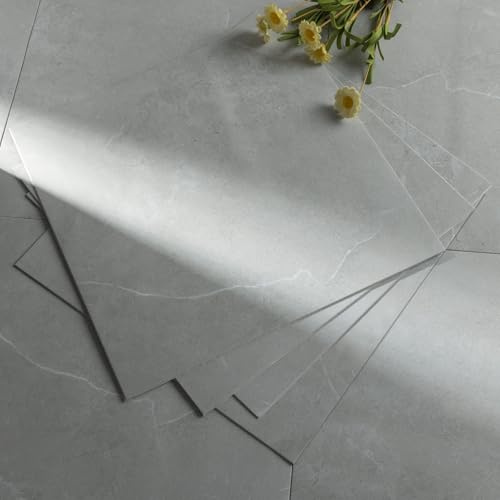 Vinylboden Selbstklebend - PVC Bodenbelag 30x30cm, 20 Stück | Extra Abriebfest, Wasserdicht Grau Marmor-Effekt für Küche, Badezimmer, Schlafzimmer