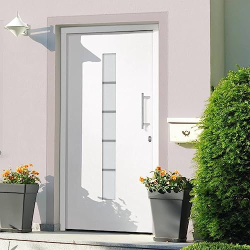 Home Outdoor OtrosPuerta delantera de aluminio y PVC blanco 100x210 cm