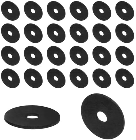QUARKZMAN 30pcs Entretoises en Caoutchouc, Rondelles Caoutchouc Anti-Vibration Épaisses Amortisseur Coussins pour Accessoires Maison Voiture Réparation, 25mm OD x 6.2mm ID x 1.5mm Hauteur