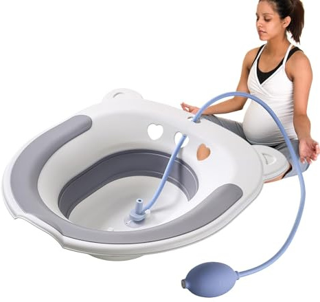 Sitzbad Gegen Hämorrhoiden, Faltbare Hämorrhoiden-Sitzbad-Toilette, Mit Spüler Und Sitzbadewanne Für Wohltuende Linderung Bei Älteren Und Schwangeren Frauen