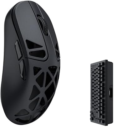 Keychron M3 Mini 4K Kabellose Maus Signature Edition 5.1/2,4 GHz/kabelgebundene optische Maus, ultraleichter 55 g Schwerer programmierbarer PixArt 3395-Sensor mit bis zu 26.000 DPI/650 IPS - Schwarz
