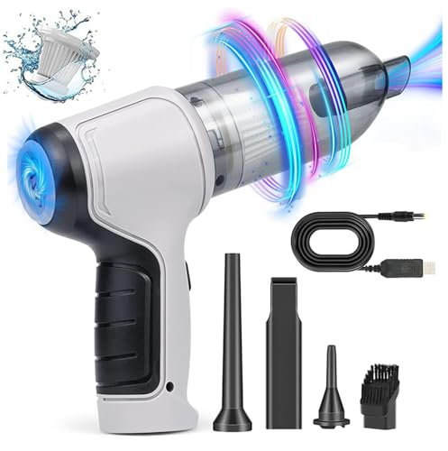 BesBet Portable Vacuum Cleaner For Home, With A Variety Of Suction Plugs Vacuum Cleaner Portable Quickly Inflate And Vacuum Vacuum Cleaner For Car, Can Clean Keyboards,Sofas,Carpets,White