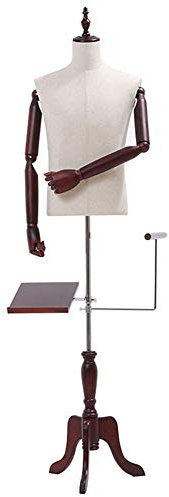 MYVVKIA Männliche Schaufensterpuppe mit Dreibein aus Holz, Schneiderpuppen-Display – Schuhregal und Hosenregal, Puppenmodell für Kostüme/Geschäfte/Anprobe von Kleidung