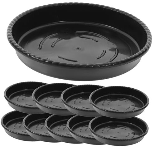 BESPORTBLE 240 Mm Runde Robuste Pflanzenuntersetzer Aus Kunstharz 10 Stück Tropfschalen Blumentopfschalen Wasserschale Pflanzenwagen Feuchtigkeitsschalen Für Pflanzen