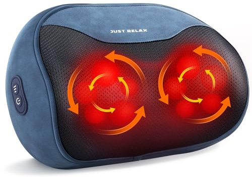 ELEHOT-Store 4D Shiatsu Massaggiatore con Funzione di Riscaldamento, Elettrici Cuscino Massaggiante, Cuscini per Massaggi per 3 Velocita con Cambio di Direzione, Casa, Ufficio, Come, Regalo