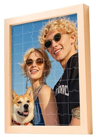 LANZOL Personalisiertes Puzzle, individuelles Foto mit Rahmen, 200 Teile, Haustiere, Portraits, Landschaften, Bild-Ideen, Geschenke für Familie, Freund, geliebt (horizontal 35 x 25 cm)