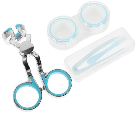 UTHCLO Kit de Retrait Lentilles de Contact Portable Outils Sûrs avec Ventouse Souple et Pince à Lentilles Accessoires Compacts pour Voyage et Usage