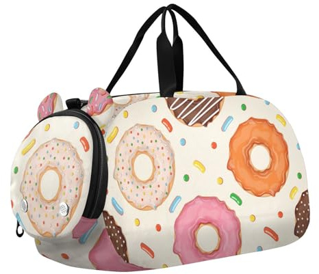 Tanztasche, Sporttasche für Mädchen, Jungen, niedliche Donuts, Kinder-Sporttasche, Reisetasche, Reisetasche mit Namen, Wochenendtasche