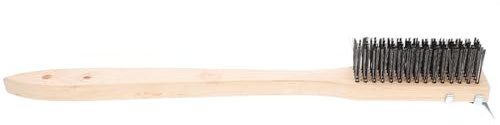 IWOWHERO Brosse à Pizza avec Grattoir Manche Long Amovible Bois Accessoire pour Pierre à Pizza et Four Nettoyage Facile Barbecue