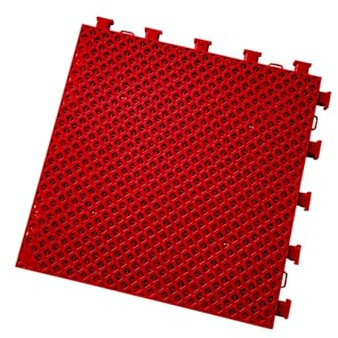 Plaque for La Décoration De Clôture De Balcon, Dalles De Sol Modulaires, Tapis De Drainage Plastique Résistant À Usure Tuiles Emboîtables, Protection Anti-Chute Et Antivol(Red,3 PCS)