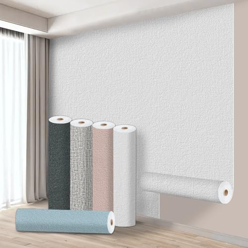 Takezuaa 2 Stück Wandpaneele Selbstklebend 280x50cm Selbstklebend Tapete 3mm Verdickt Wandpapier Texturierte Tapete für Möbel Wohnzimmer Büro Schlafzimmer - Weiß