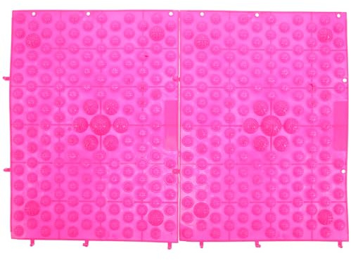 HOOTNEE Tabla de Masaje de Pies de Acupresión Rosa, 2 Piezas, Portátil y Antideslizante de Tpe para Oficina y Relajación Diseño Rectangular Vibrante