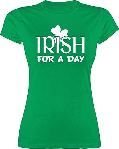 Shirt Damen - St. - Irish for A Day St Patricks Day - L - Grün - irisches Patrick's Day-Shirt Sankt irische Funshirts für Frauen grünes st.-Patricks-Day-t-Shirt Patrick Kleeblatt Tshirt Pub t