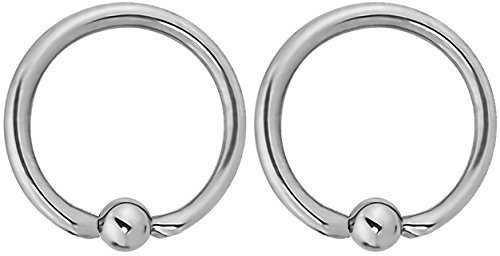 Forbidden Body Jewelry Stainless Steel Captive Bead Ring, Hoop Cartilage, 14g 19mm Every-Day Surgical Steel Ring Body Piercing Hoops 5mm Balls