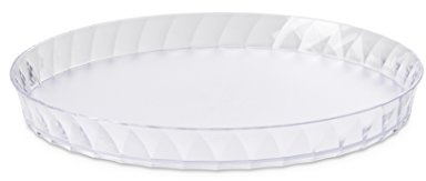 Omada Design Vassoio Rotondo 36cm, plastica effetto Diamante, fondo antigraffio, Lavabile in Lavastoviglie, Made in Italy, Linea Diamond, Trasparente