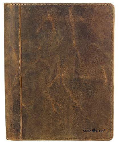 Greenburry Vintage A4 Leder Reißverschluss Schreibmappe Konferenzmappe Aktenmappe Dokumenten Collegemappe Mappe BV-GB-5AM-25