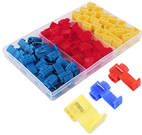 CESFONJER 54 Pcs Morsetti di derivazione | della giuntura senza saldature filo connettore | raccordo cavo morsetto cavo Clip set Kit | per Auto Moto Cablaggio Domestico Collegamento Filo