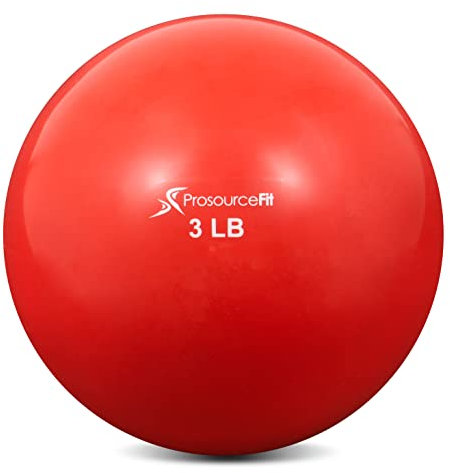 ProsourceFit Weighted Toning Exercise Balls for Pilates, Yoga, Strength Training and Physical Therapy, 2 lb to 8 lb, Color Coded
