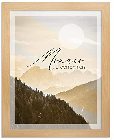 BIRAPA Monaco Bilderrahmen Holz 70x100 cm Buche - Wechselrahmen Bilderrahmen Plexiglas - für Fotos, Bilder & Poster