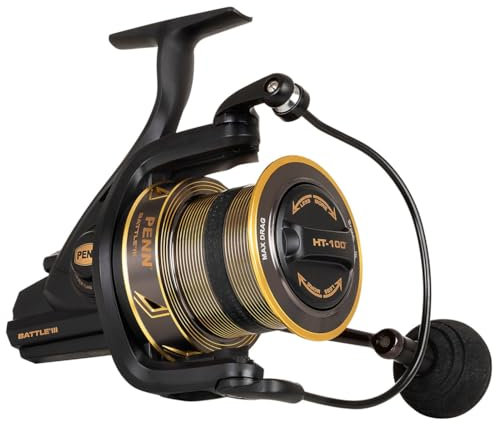 Penn 1519206 Battle III Longcast angelrollen , Schwarz Gold, 8000 | Long Cast