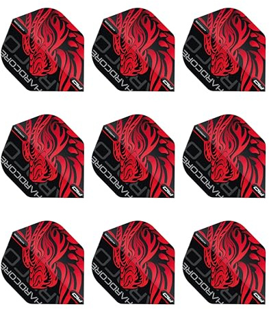Röd drake hardcore Jonny Clayton Dragon Dart-flights – 3 set per paket (totalt 9 dartflygningar)