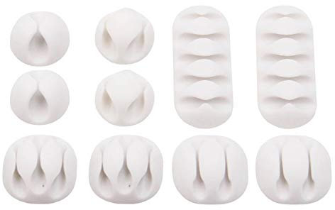 DLRSET Raccoglicavi Spiralato, Morsetto per Cavo del Cavo USB 10pcs Morsetto per Cavo, Avvolgitore Aderente Auricolare Auricolare Cavo Clip in Silicone, Gestione del Desktop della Linea telefonica