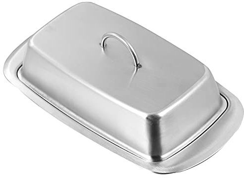 HEMOTON Butterdose Edelstahl Butterschale Butterbox Butter Dose Speiseglocke Butterglocke Brotschale Butter Schale Butter Dish Deckel Butterbehälter Käseglocke Käsebrett Käseplatte Butterschatz