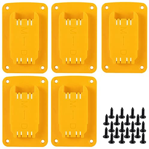 Ghopy 5 Packs Electric Tool Mount Holder for Dewalt 20V,12V Drill, Power Drill Tools Wall Mount Hanger with Screws, Also Fit for Milwaukee M18 Tool Holder