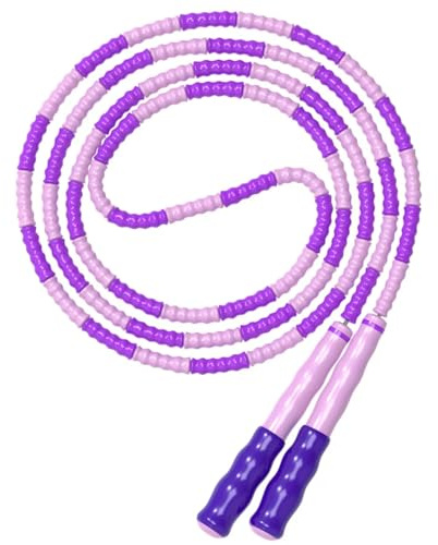 Leeboom Springseil, verstellbare Länge, verwicklungsfrei, segmentiert, weiche Perlen, Fitness-Springseil für Kinder, Männer und Frauen, Gewichtsverlust, 2,5 m