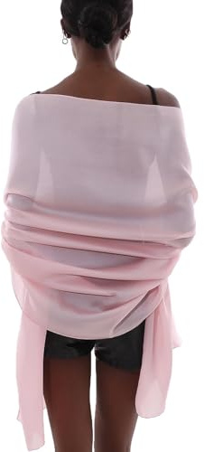 PIOYMEYA Stola festlig för aftonklänning damer halsdukar sommar tunn strömbrytare pashmina, Rosa-17, L