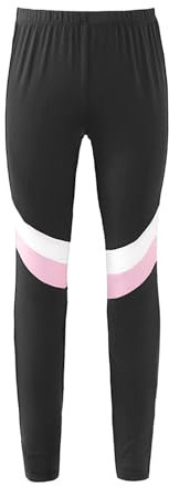 Yeahdor Mädchen Sportleggings Lang Hose Elastischem Bund Sweatpants Gym Sporthose Tanzhose Unterhosen Laufen Training Rosa 122-128