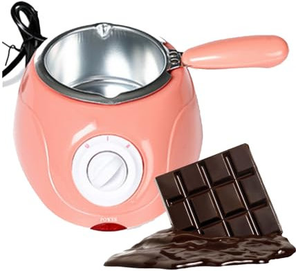Single Chocolate Melting Pot Electric Fondue Melters DIy Durable Baking Hot Chocolate Melting Pot Electric Fondue Melter Machine Set DIY Tool Kitchen Machine ( Color : Pink , Size : Chocolate Furnace
