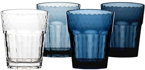 Bo-Camp Camping Gläser 4er Set Mix&Match Reise Trinkglas Wasser Wein Glas 200 ml blau