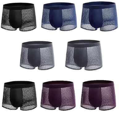 saVgu Boxer in Fibra di bambù da 8 Pezzi, Boxer in Fibra di bambù, Boxer da Uomo in bambù, Boxer Comodi in Fibra di bambù