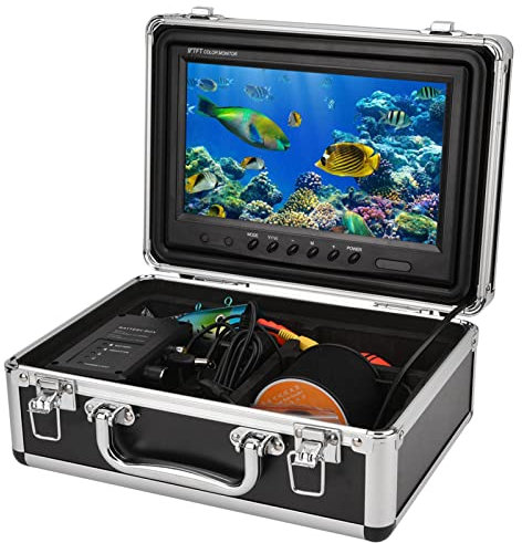 Videocamera per Pesca Subacquea da 9 Pollici, Kit Videocamera HD per Pesca Subacquea 1000TVL con Cavo da 30 Metri, Fischfinder Echolot per la Pesca Sul Ghiaccio Sul Fiume in