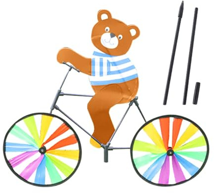 Moulin à vent de vélo pour jardin, spinner à vélo pour jardin, animal sur vélo, spinner pour pelouse, fête, grand design