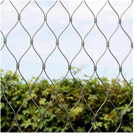 Wzmazingly Flexibel Edelstahl-Seilnetz, Gartenzaun-Netz, Absturzsicherung In Großer Höhe, Mesh-Sicherheitsnetz Für Balkon Treppe Geländer(0.7x5m)