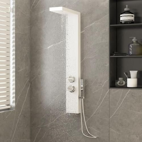 Système de panneau de douche en aluminium blanc pour baignoire et douche